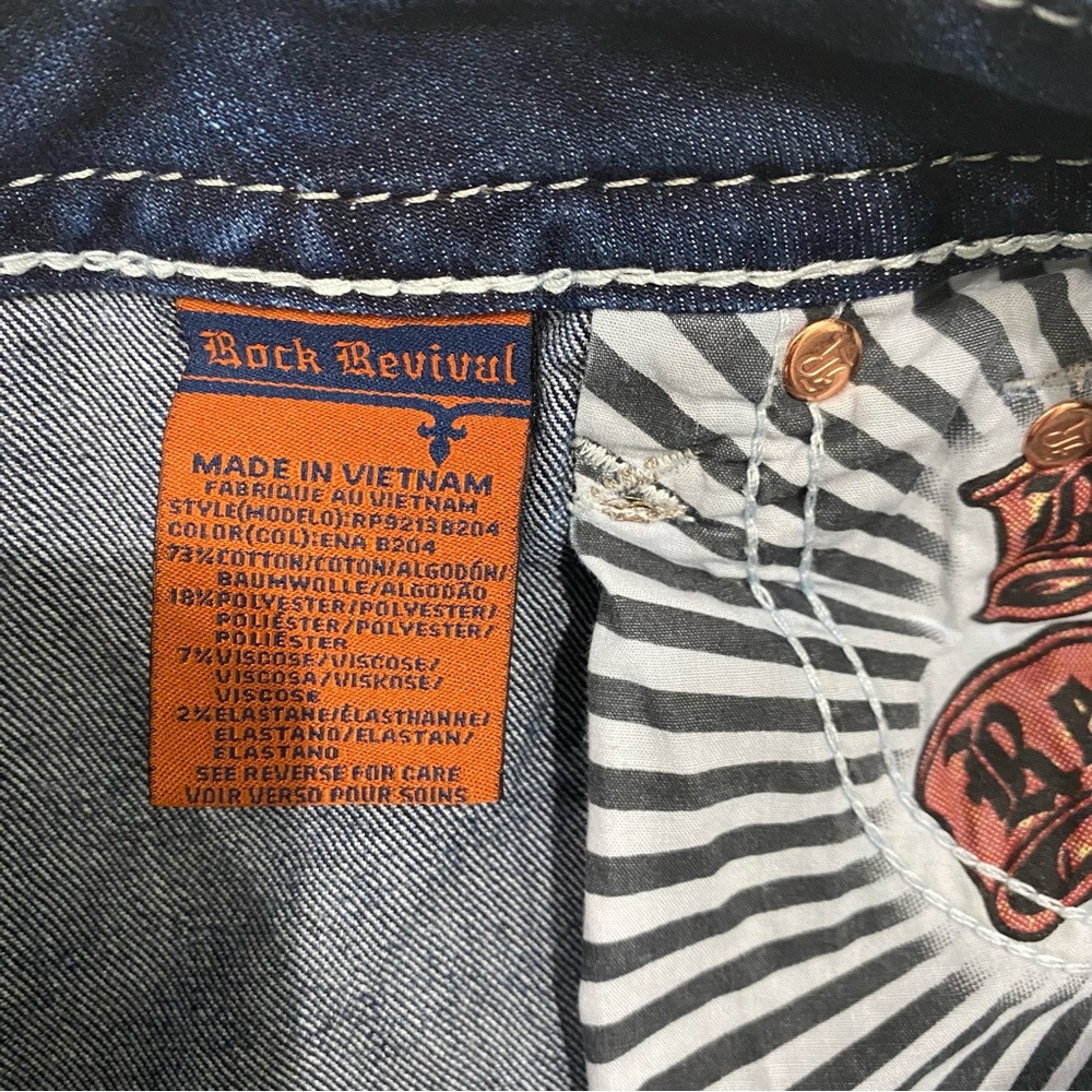 Like New Rock revival Ena  Stretch Jeans Size 34 - Picture 12 of 13